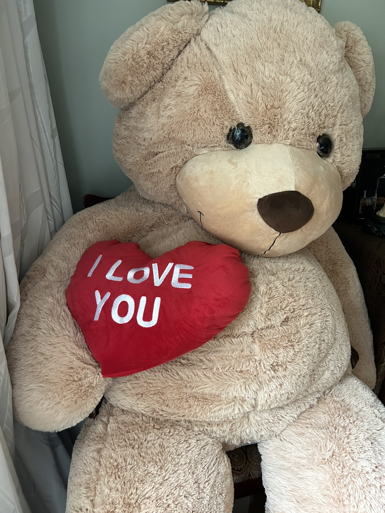 Giant Plush Teddy Bear - I Love You heart - photo 2