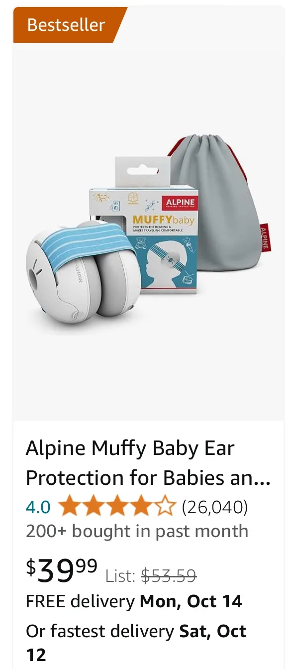 Alpine Muffy Baby Ear Protection thumbnail