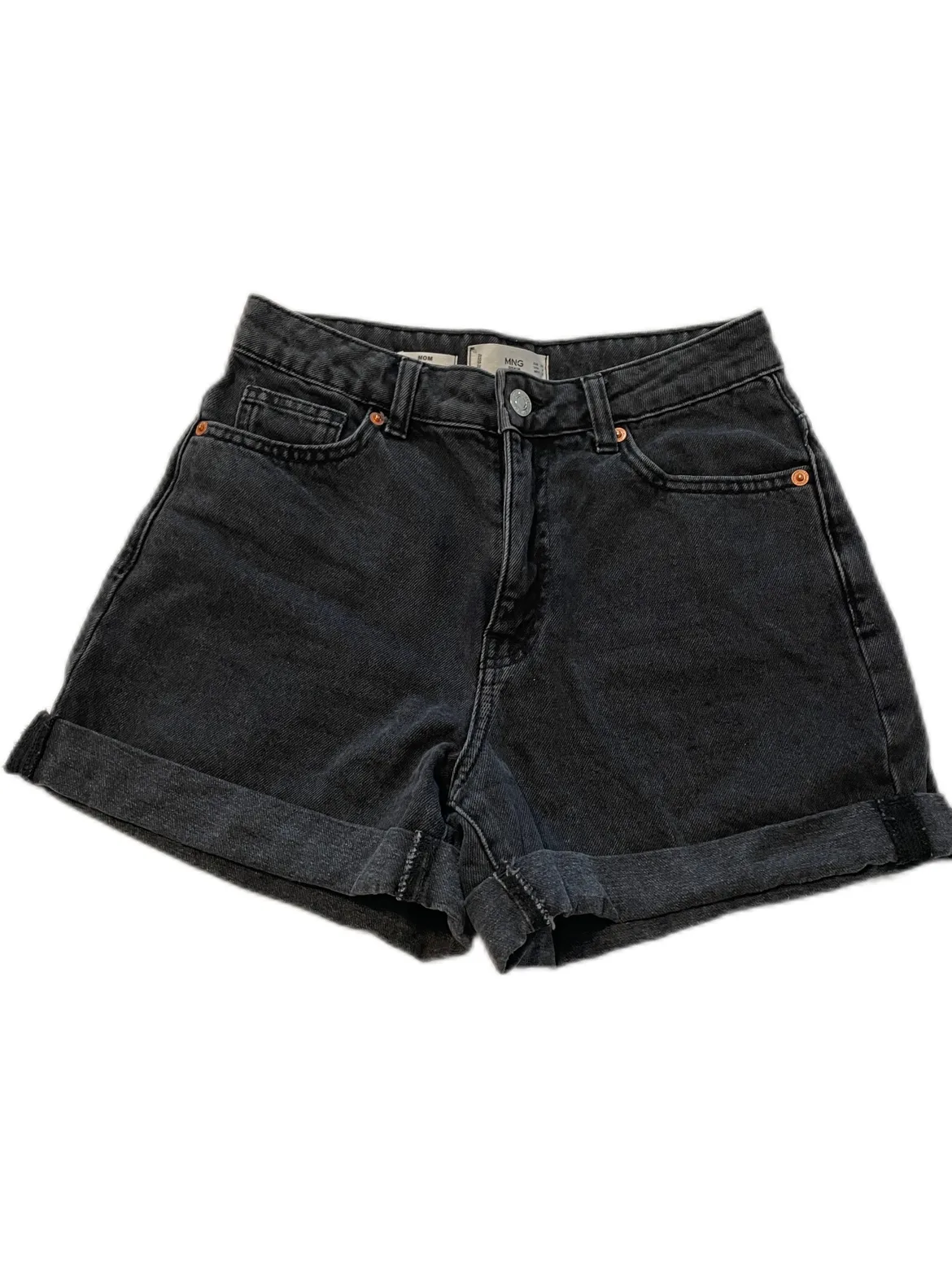 Mango Black Denim Shorts thumbnail