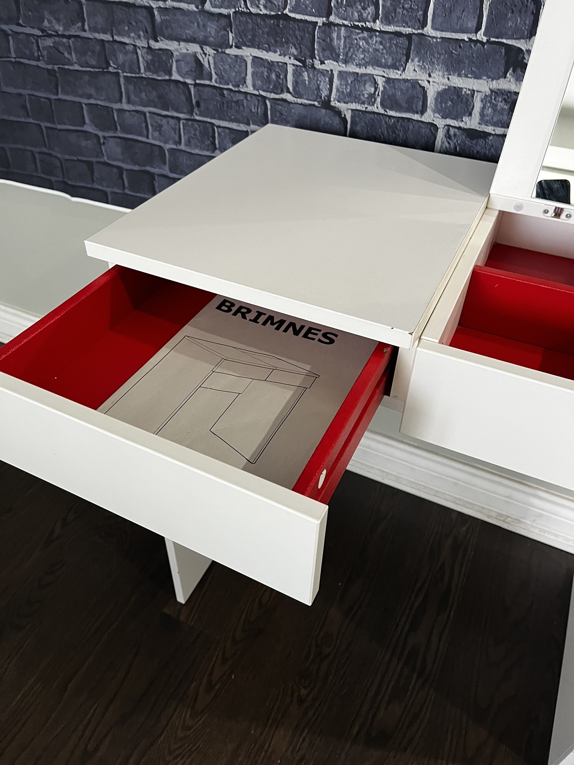 IKEA BRIMNES Vanity Desk with Mirror - photo 4