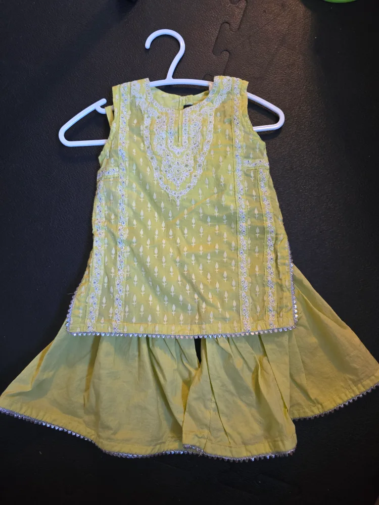 Girls Yellow Salwar Kameez Suit image indicator(7)