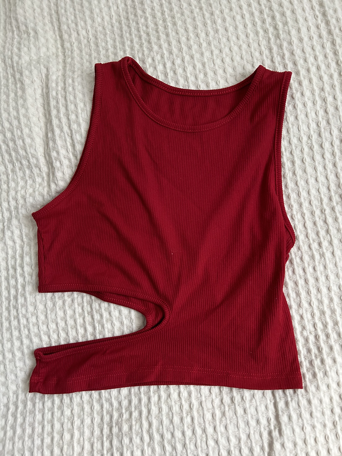 Red Asymmetrical Crop Top - photo 3