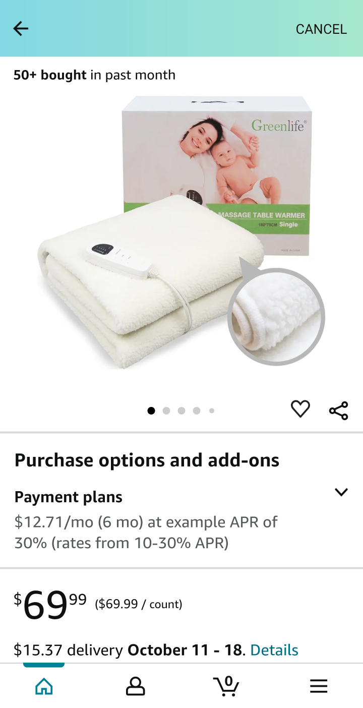 Greenlife Fleece Massage Table warmer - photo 3