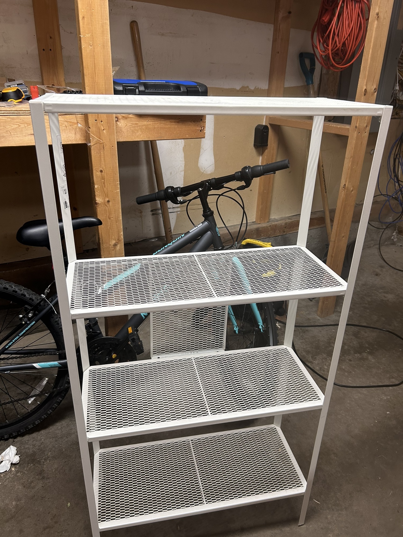 White Metal Shelf Unit