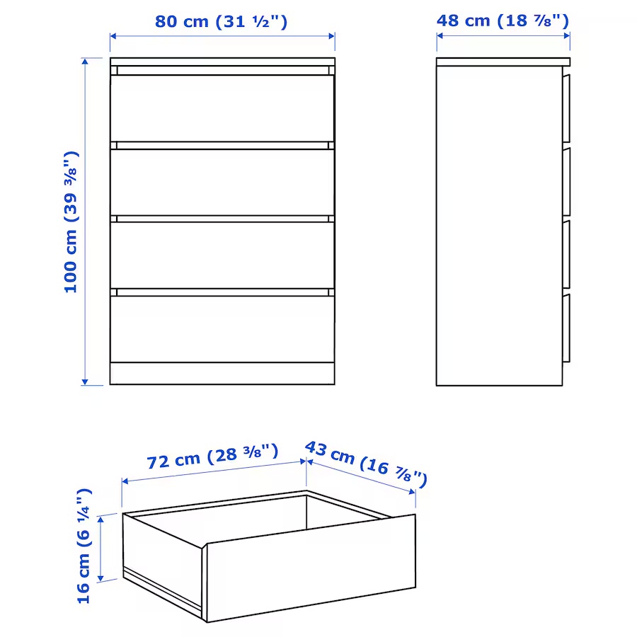 IKEA MALM 4-Drawer Chest - photo 4