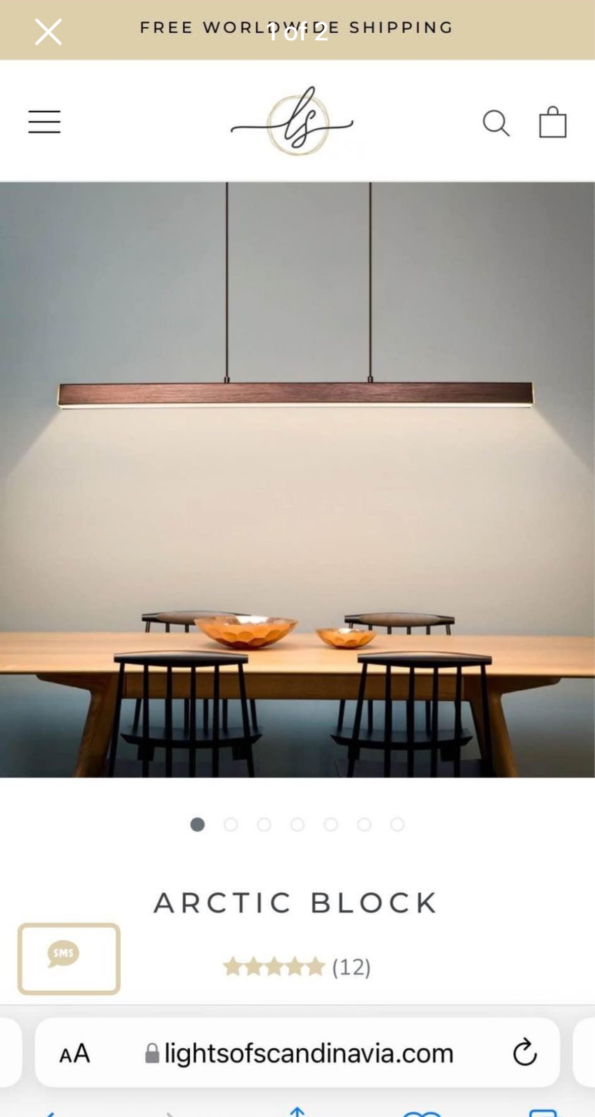 Arctic Block Linear Chandelier pendant light NIB