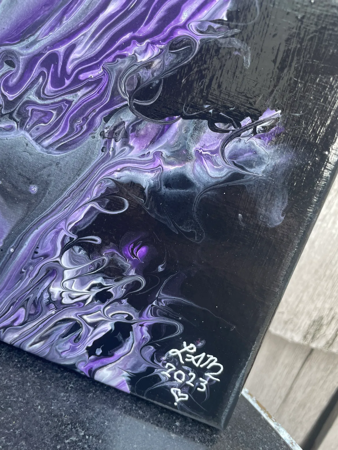 Purple Dragon Acrylic Pour Painting image indicator(6)