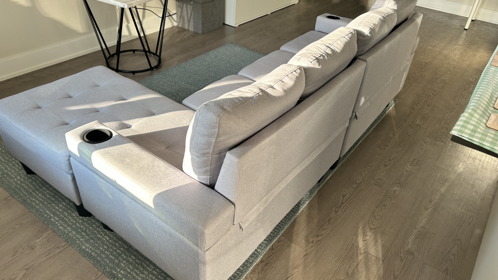 Grey Sectional Sofa with Ottoman - photo 4