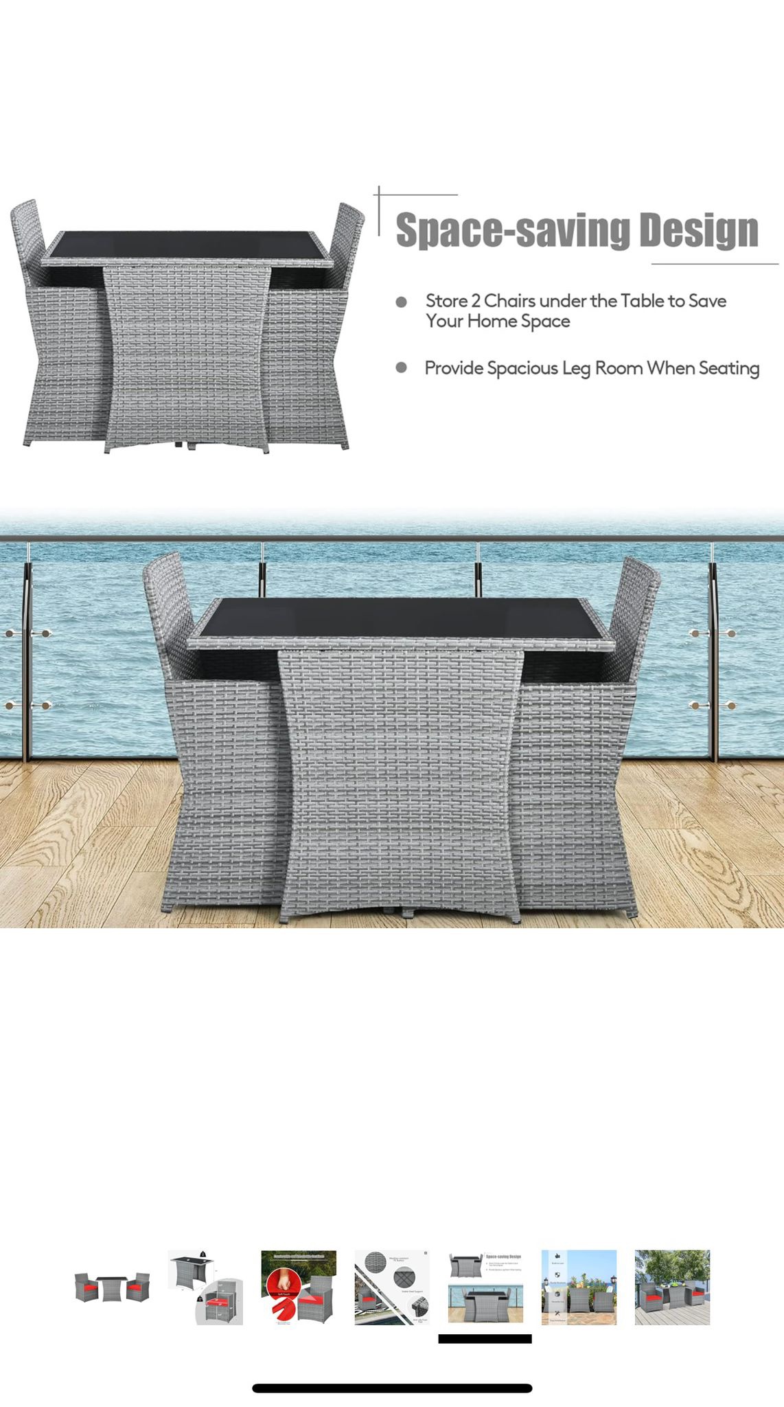 3 Piece Patio Rattan Furniture Set - photo 4