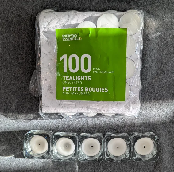 70 Tea Light Candles with 5 holders thumbnail