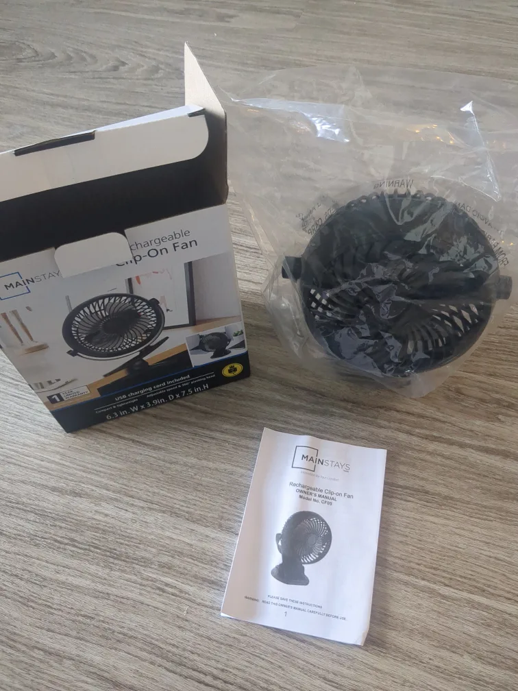 Mainstays Rechargeable Clip-On Fan thumbnail