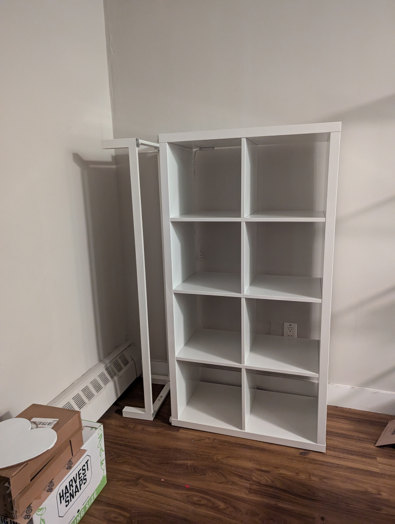 IKEA White 6 Cube Storage Shelf & Horizontal Stand - photo 2