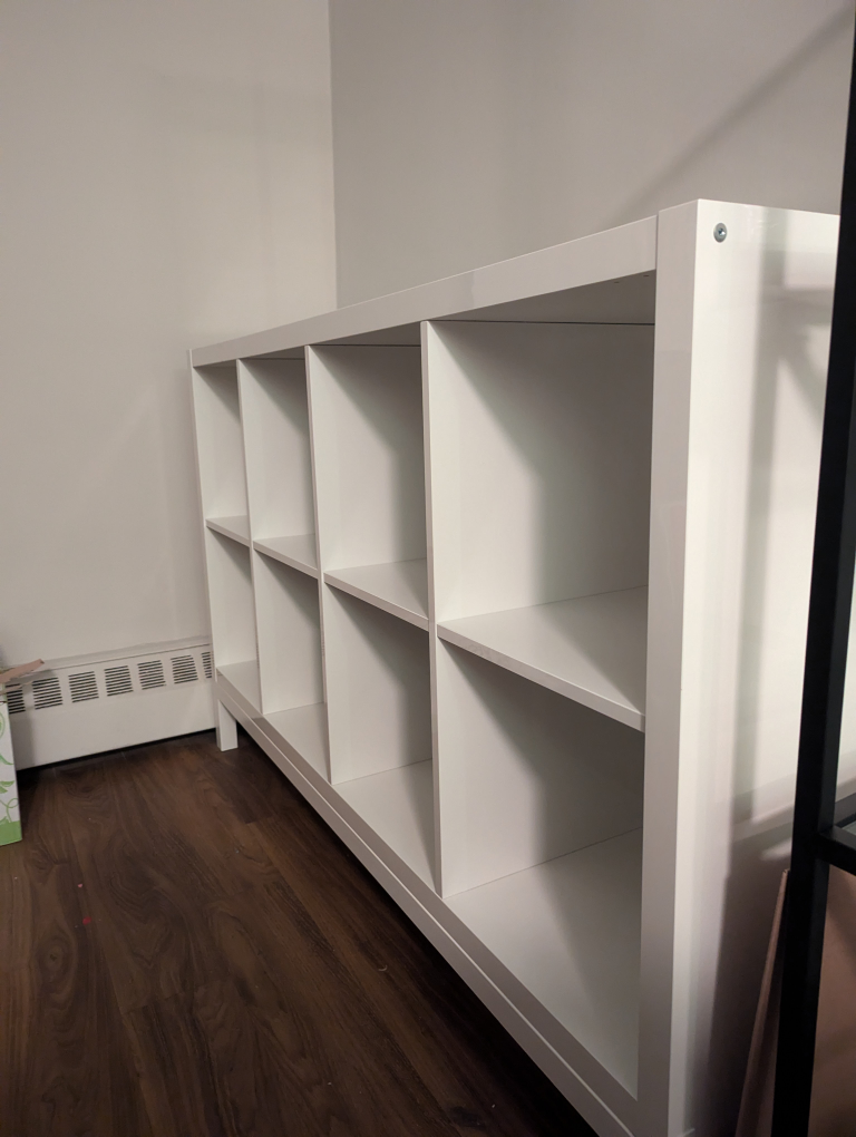 IKEA White 6 Cube Storage Shelf & Horizontal Stand - photo 3