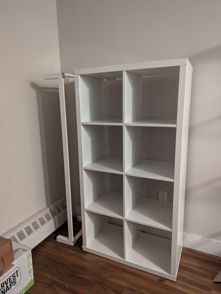 IKEA White 6 Cube Storage Shelf & Horizontal Stand - photo 4