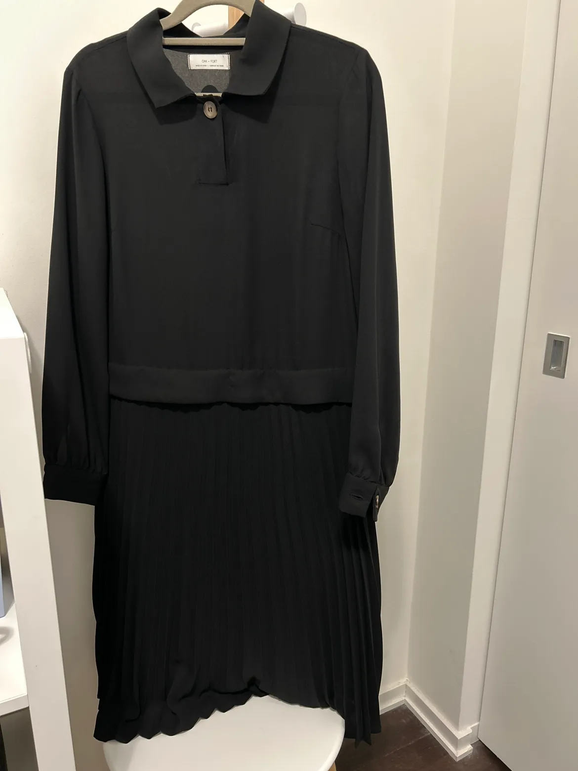 Oak+Fort Black Pleated Dress thumbnail