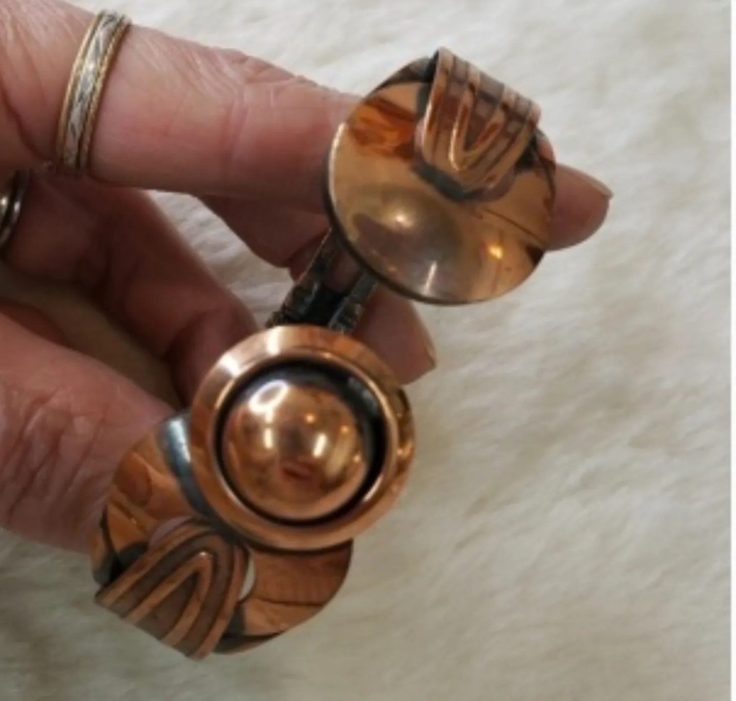 Vintage Copper Bracelet, Ring and Earrings Set image indicator(4)