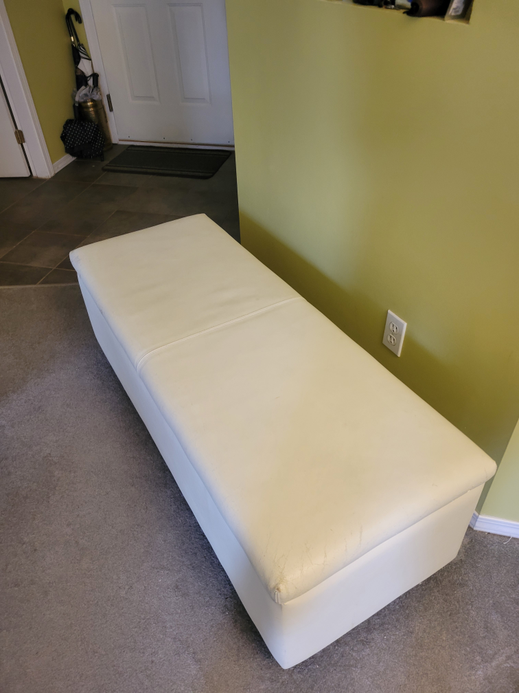White Storage Ottoman