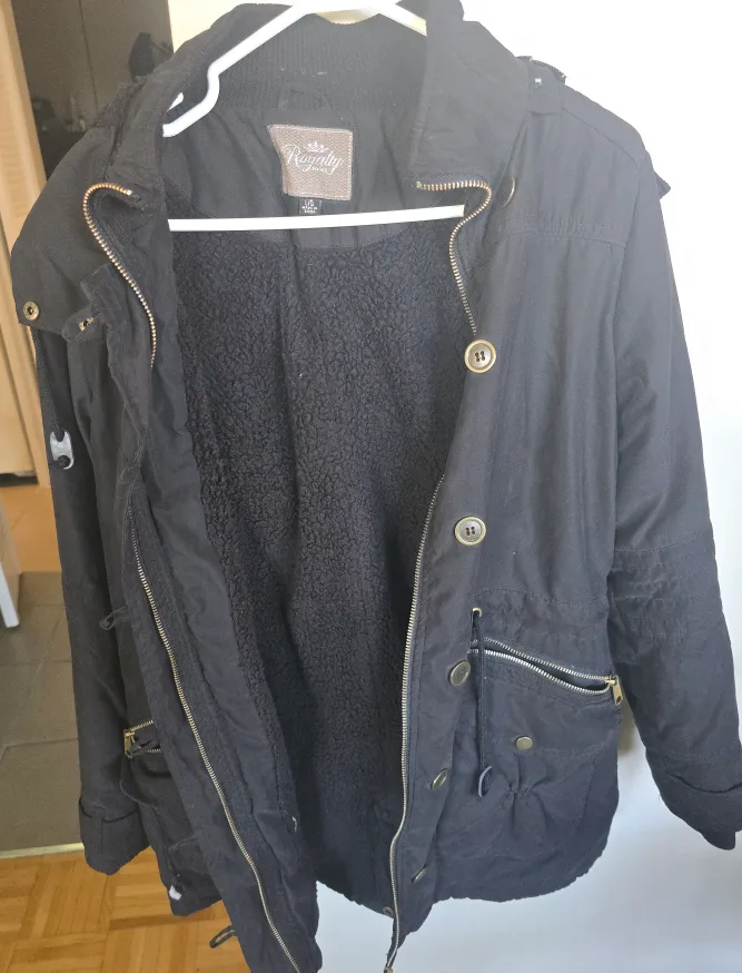 Black Sherpa Lined Jacket with hood image indicator(2)