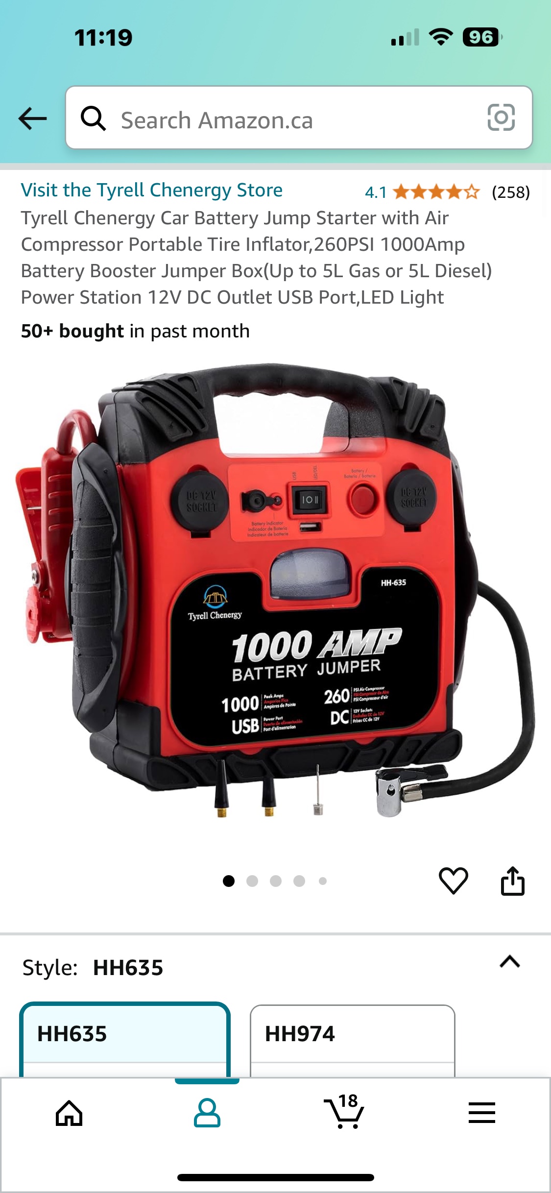 Tyrell Chenergy Car Battery Jump Starter with Air Compressor - photo 2