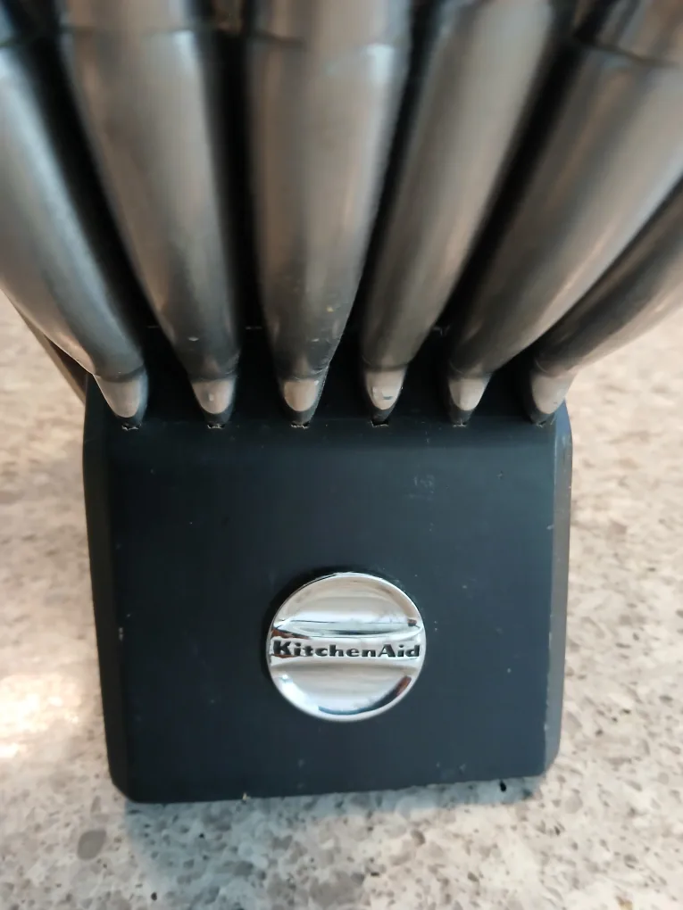 Kitchen-Aid Knife & Block Set. It's available. Non-negotiable. image indicator(2)