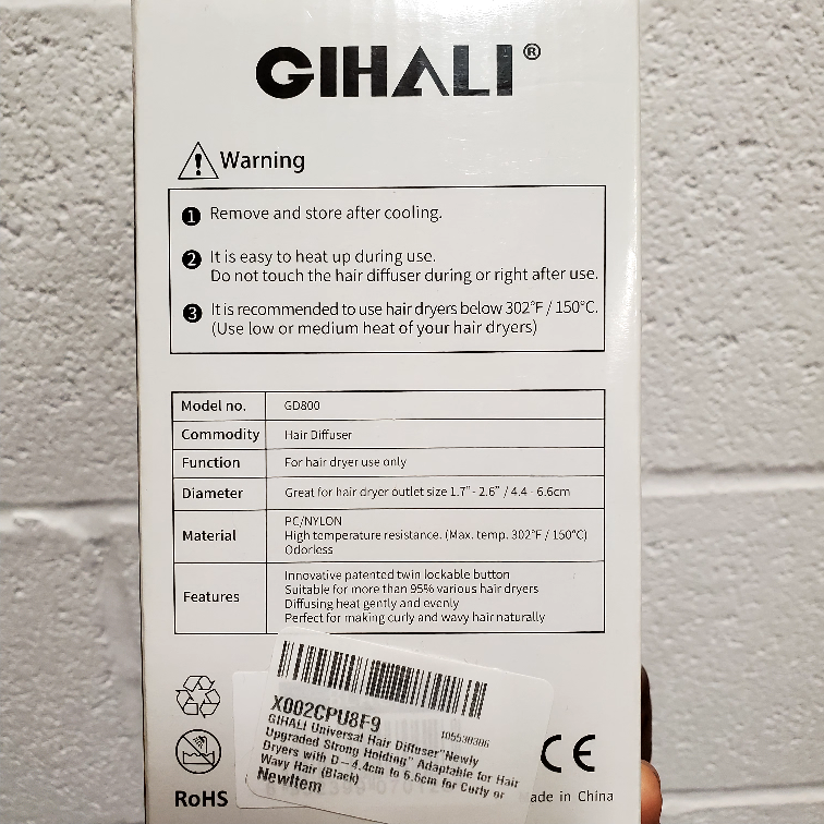 Black - Gihali Hair Diffuser: New - Open Box - photo 3
