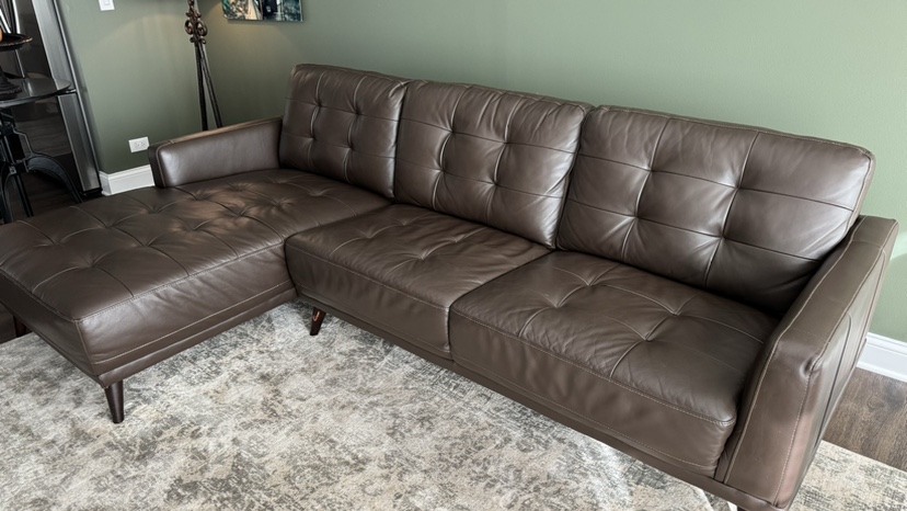 Brown Leather Sectional Sofa