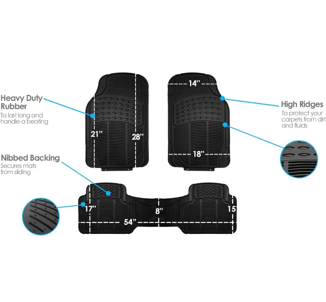 Black Rubber Car Floor Mats - photo 2
