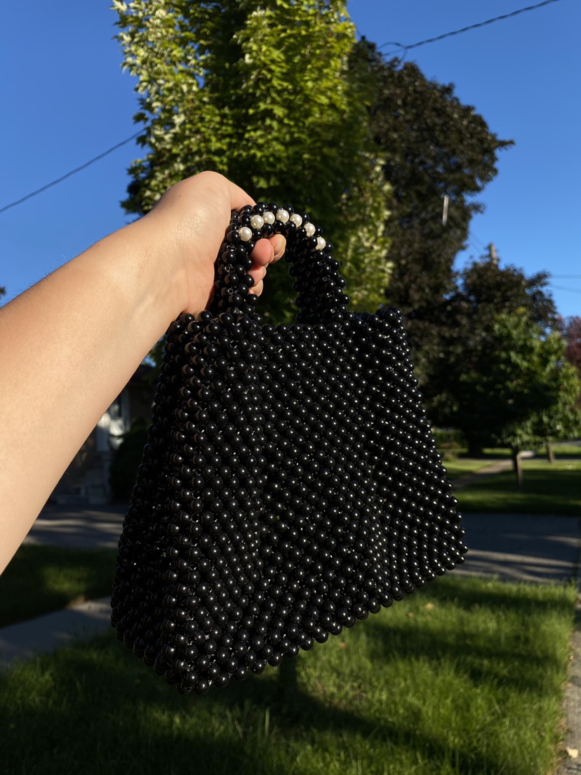 Black Beaded Bag