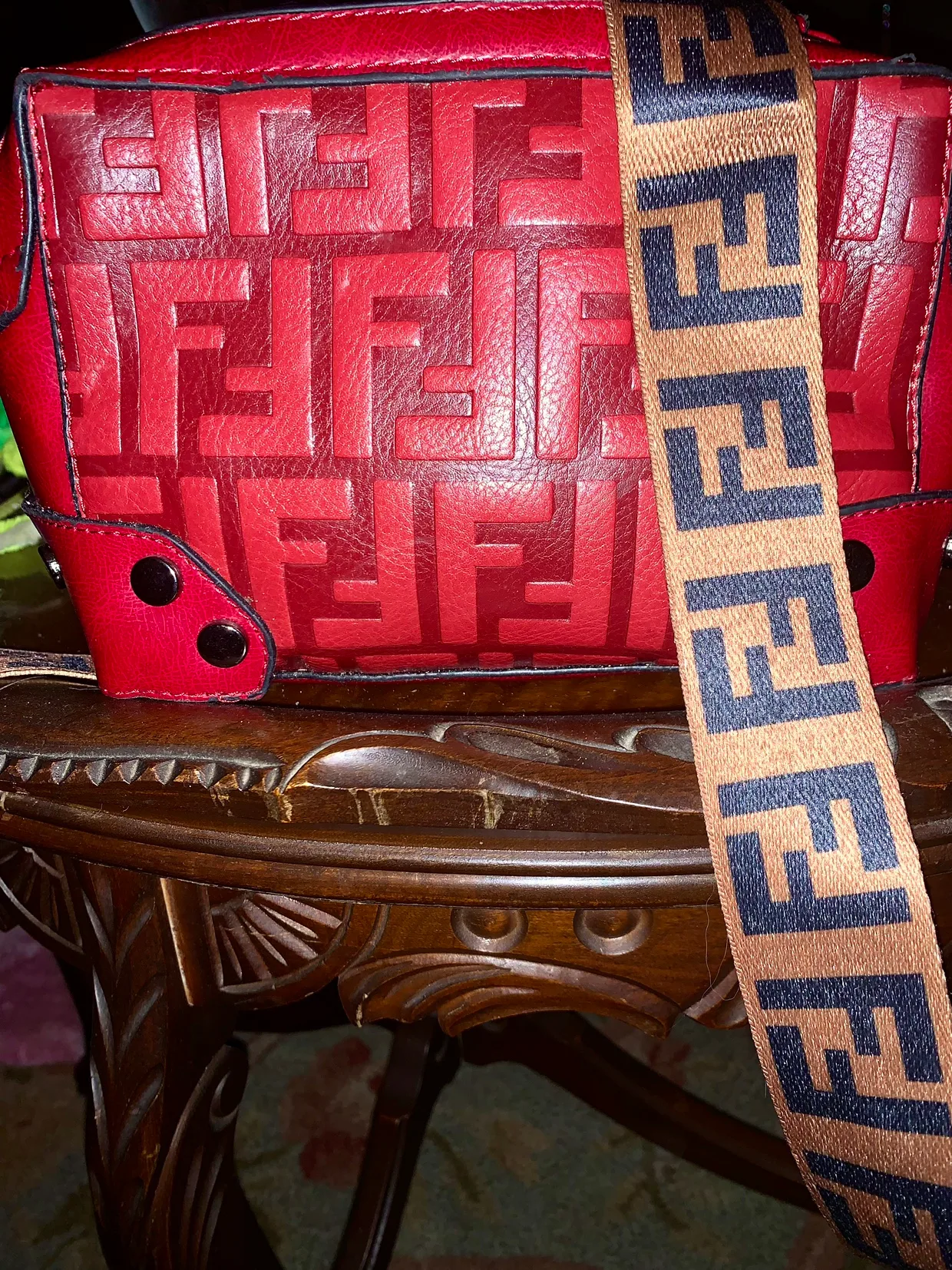 Red Handbag with Adjustable Strap thumbnail