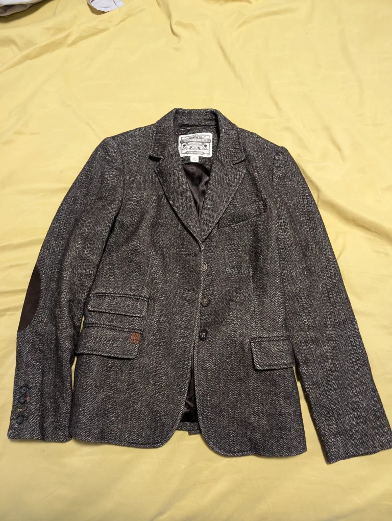 Banana Republic Tweed Blazer with Suede Elbow Patches image indicator(2)