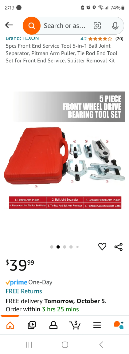 5pcs Front End Service Tool 5-in-1 Ball Joint Separator - photo 3