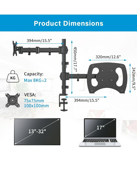 Dual Monitor and Laptop Stand Mount - photo 2