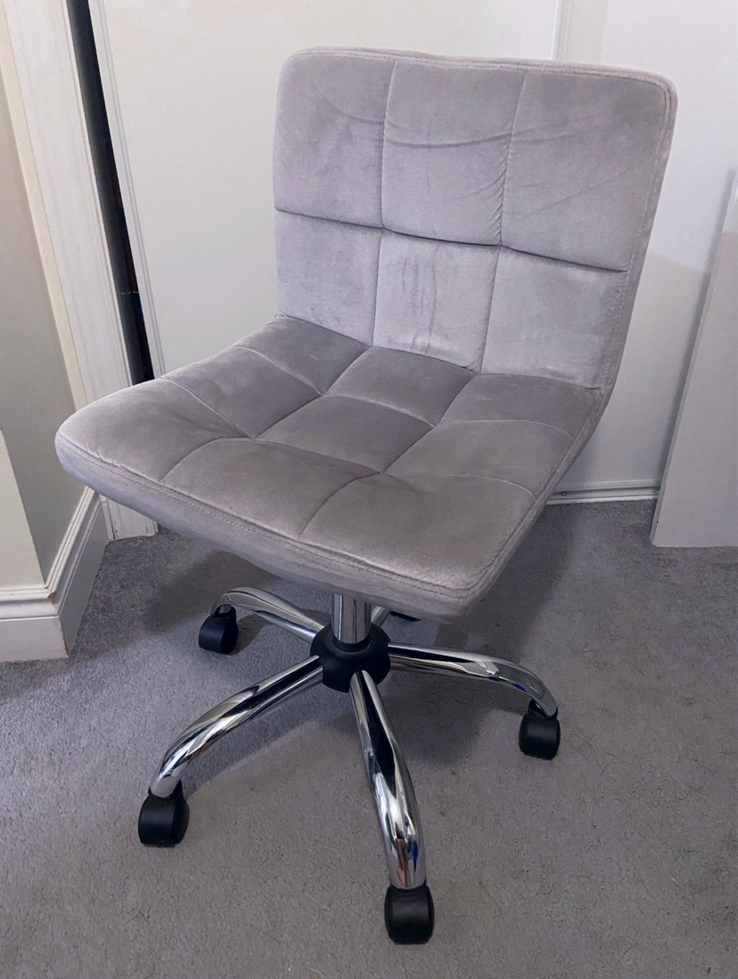 **moving out** Grey Velvet Office Chair