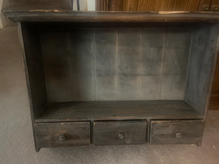 Wooden Cabinet with Three Drawers thumbnail
