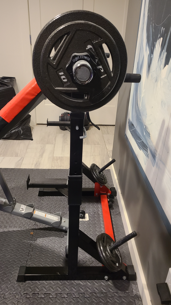 Bowflex Weight Bench, barbell, and weights - photo 5