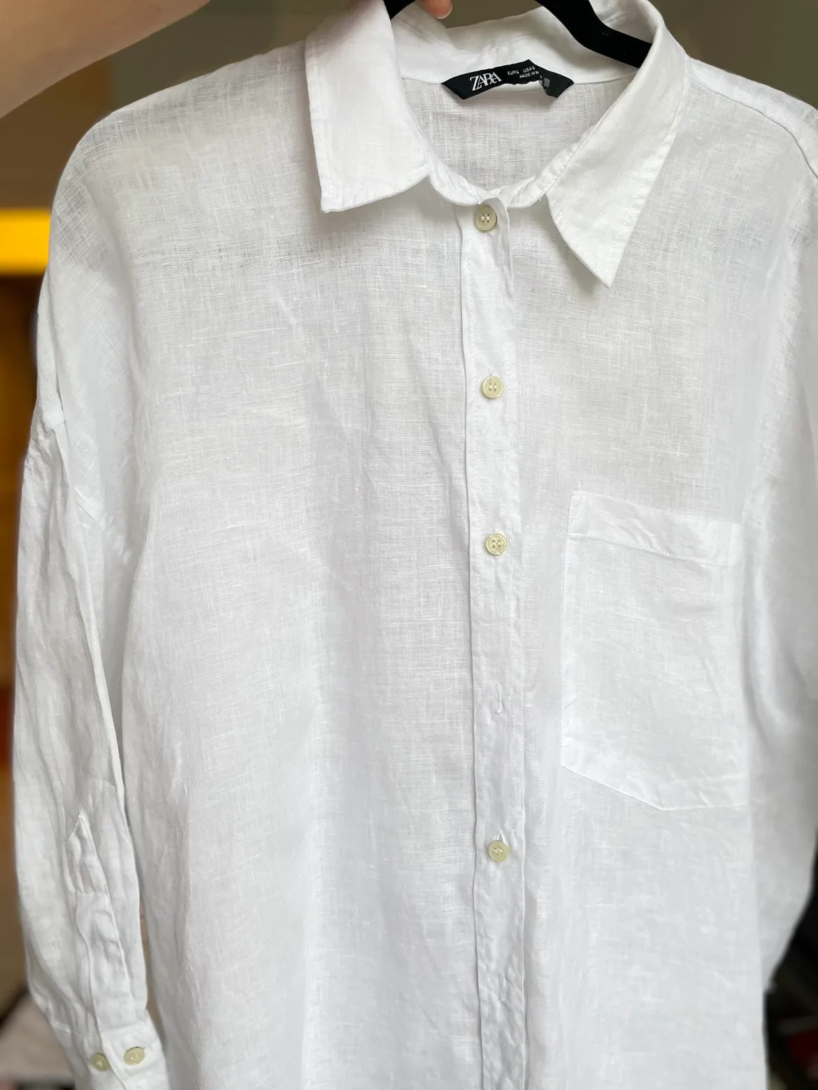 Zara White Linen Shirt thumbnail