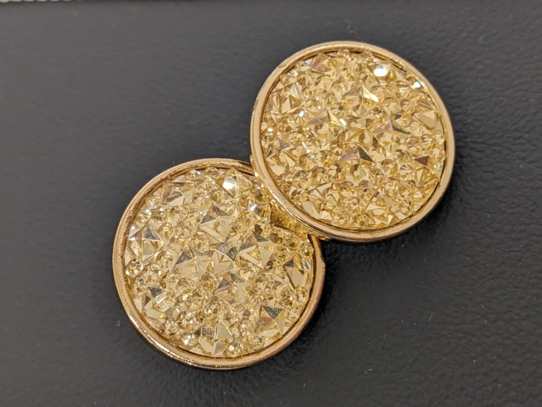 Silver Hoop Earrings and Gold Crystal Necklace & Earrings image indicator(3)