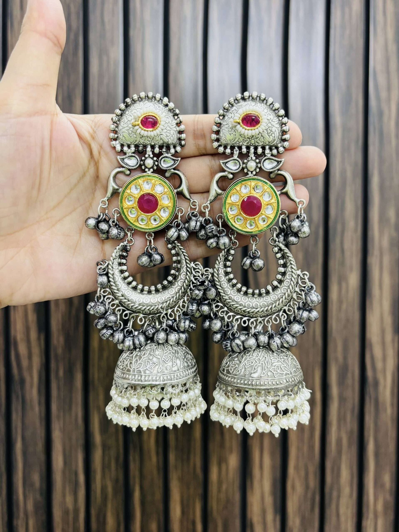 Oxidized Silver Earrings - photo 2
