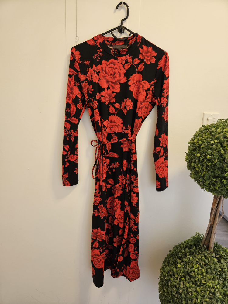Red Floral Long Sleeve Dress - photo 2