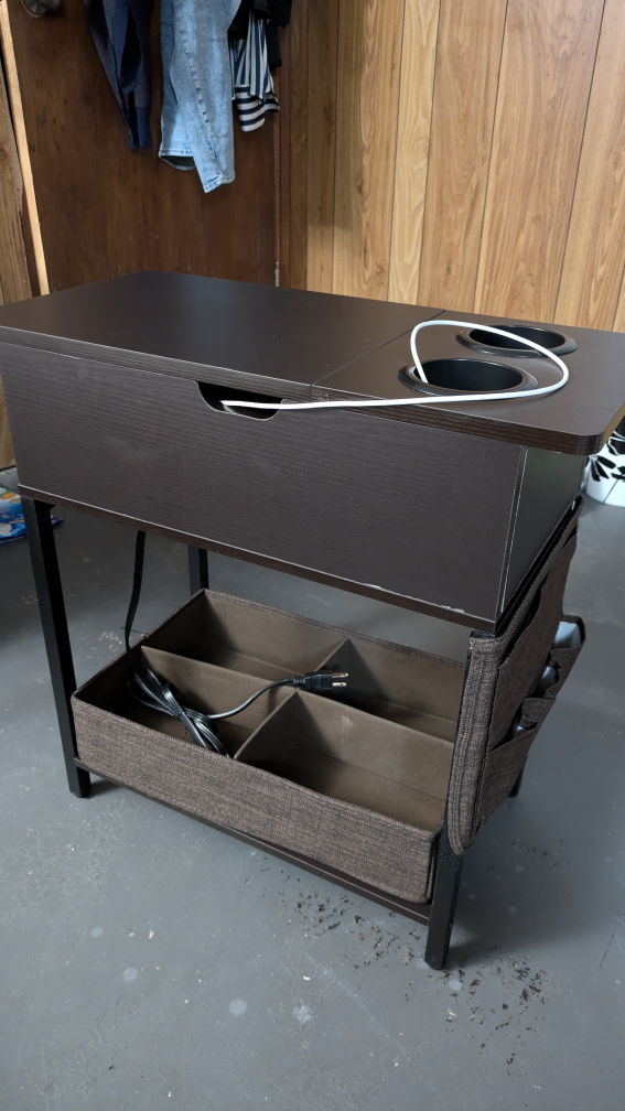 Side Table with Charging Station