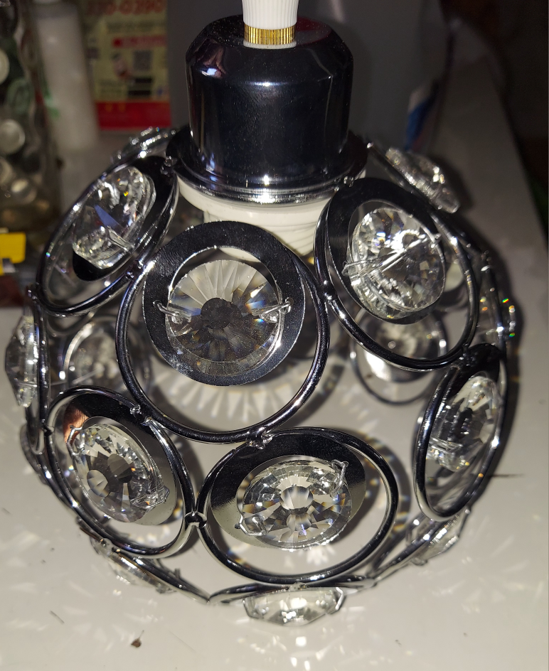 Chrome Crystal Pendant Light Fixture