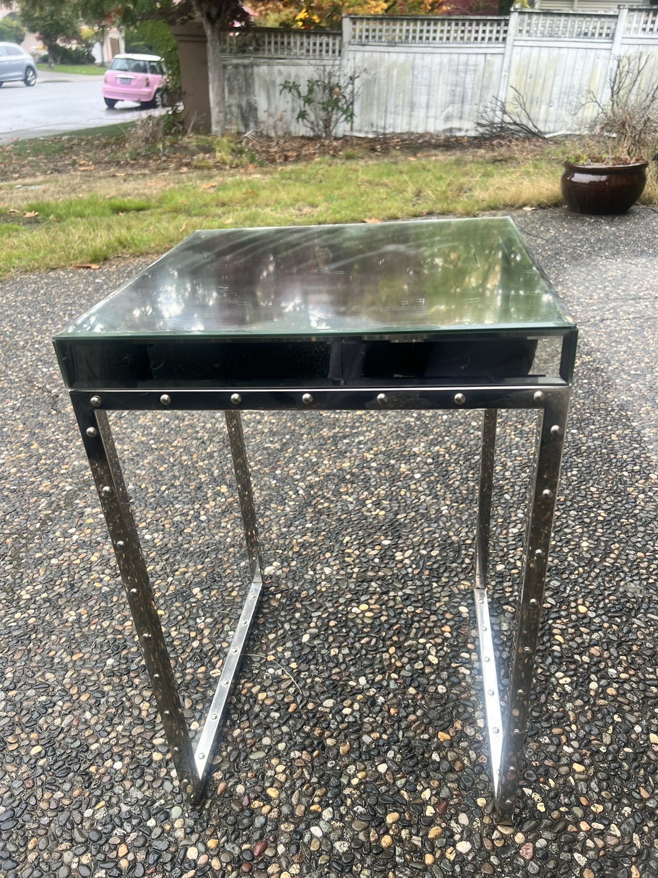 Pier 1  Mirrored End Table