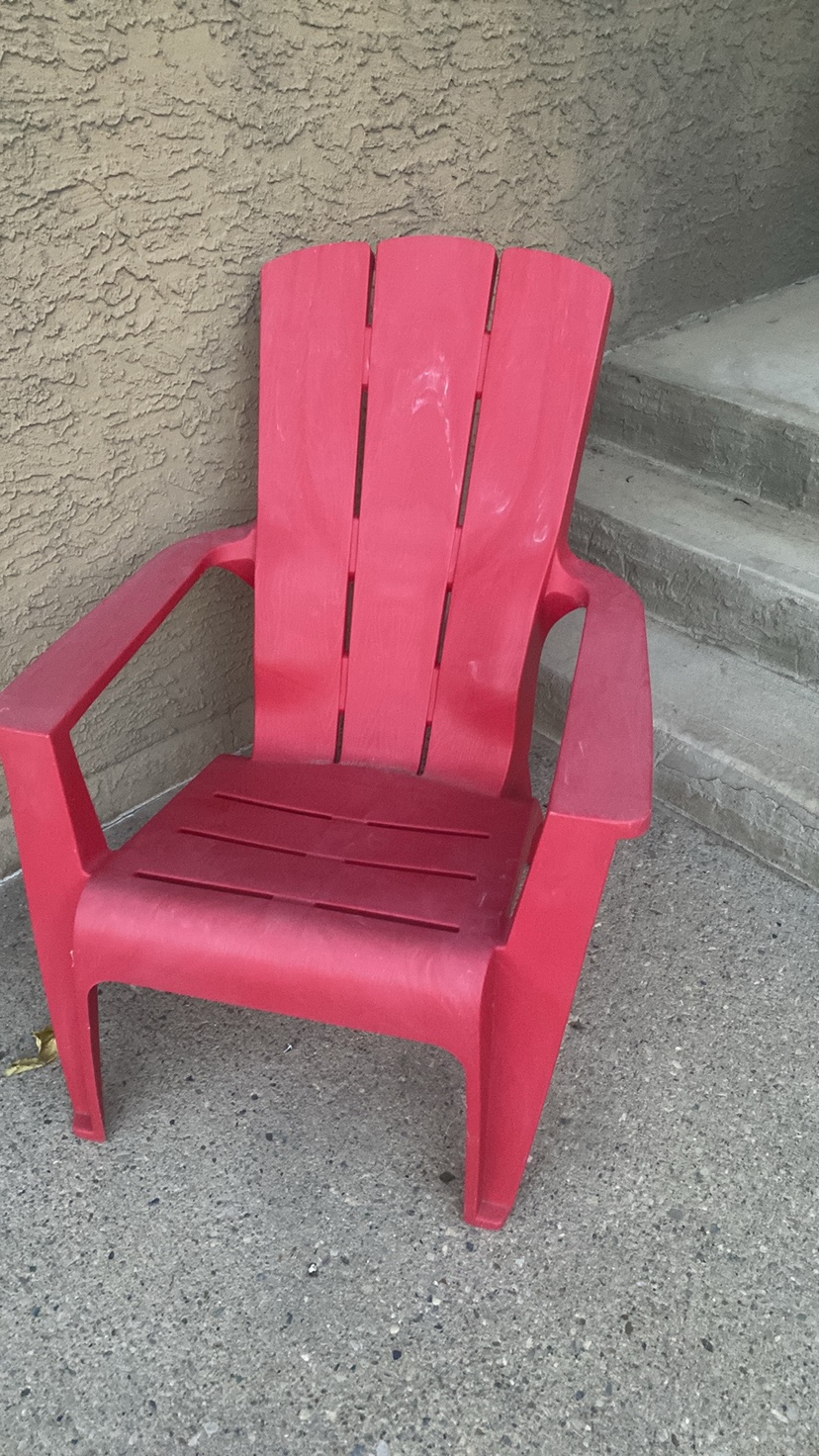Red Plastic Adirondack Chair