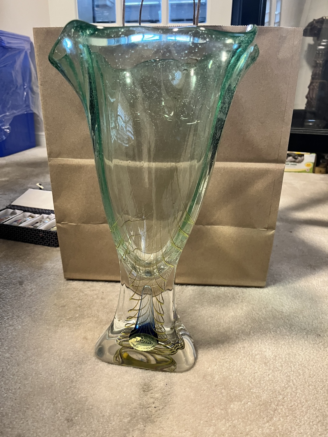 Stunning Unique Crystal Adam Jablonski Vase and signed