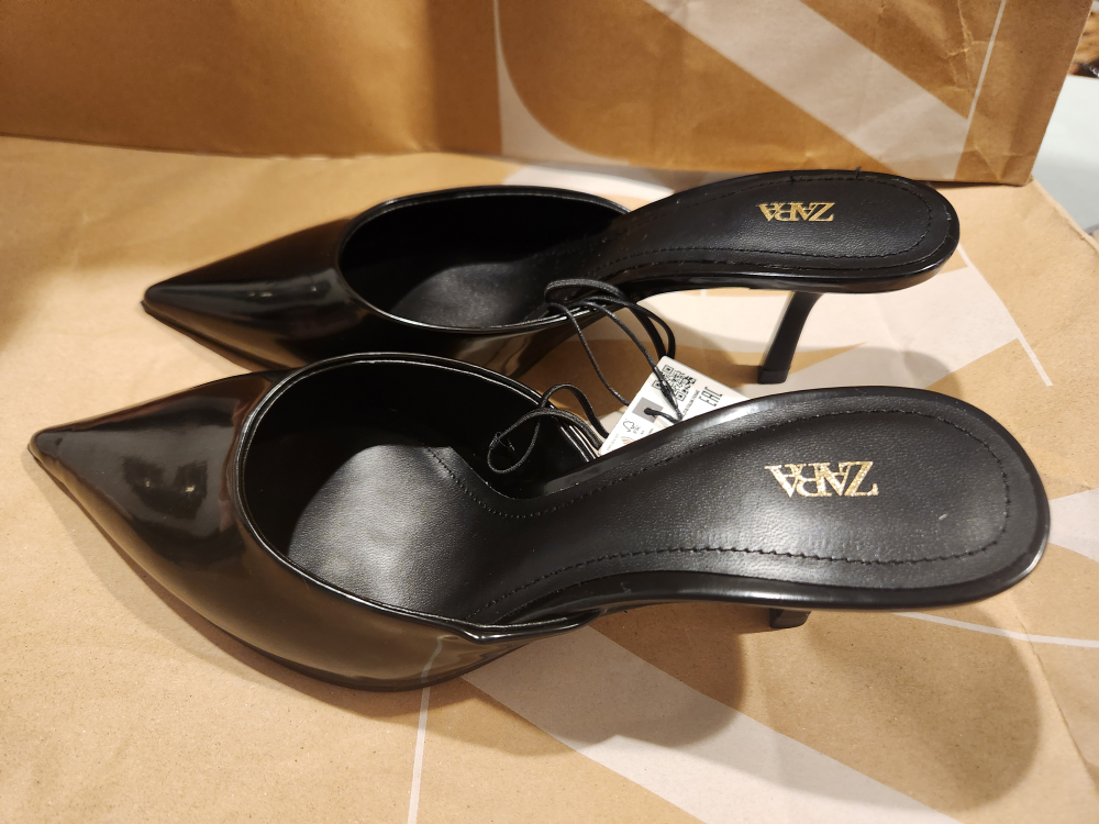 Zara Black Heeled Mules (38) - photo 4