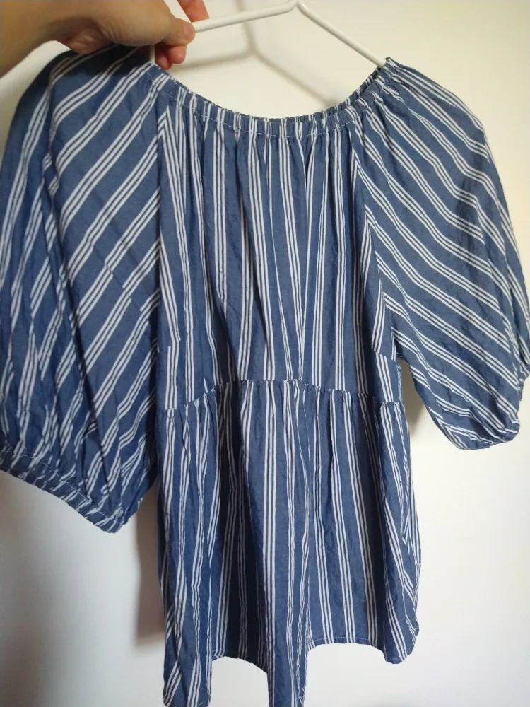 Old Navy Blue and White Striped Blouse image indicator(2)