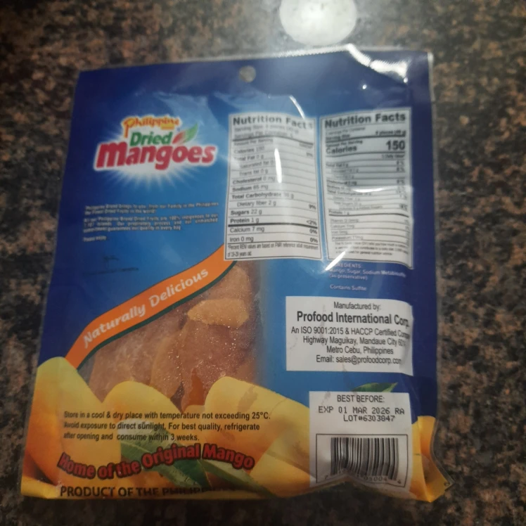 Dry mangoes & candy, bars
