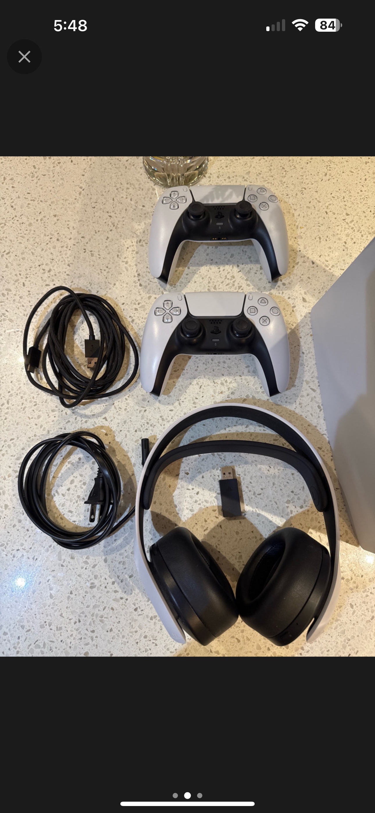 PS5 Console with 2 Controllers and Headset - photo 2