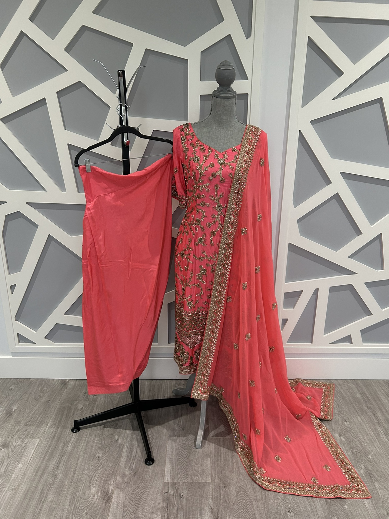 Pink Embroidered Salwar Kameez Suit