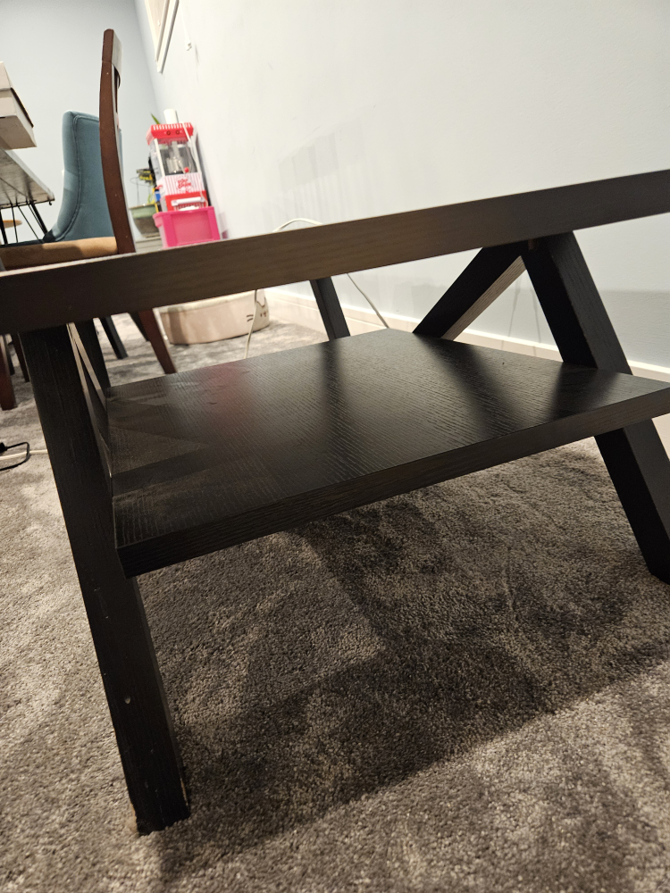 Black Coffee Table with Shelf - photo 2